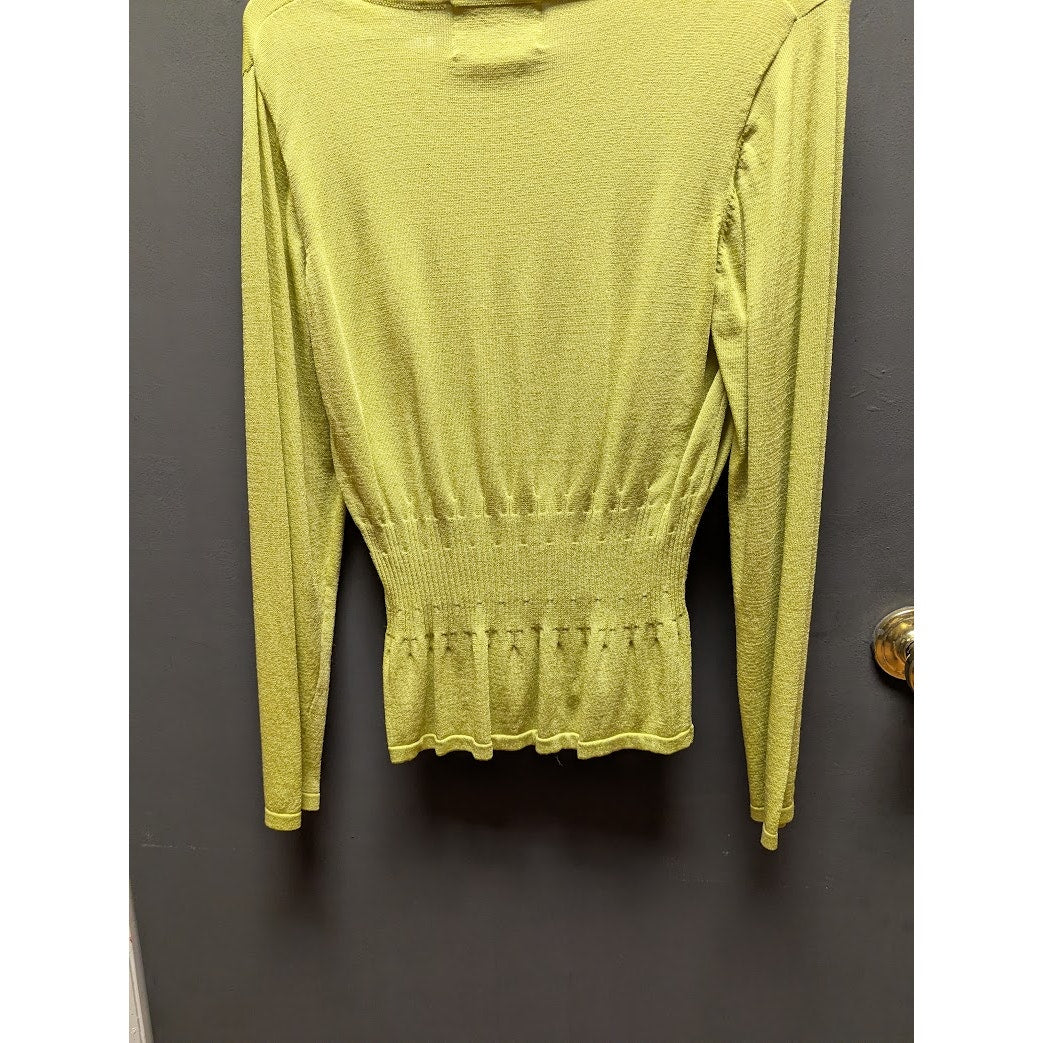 N Touch Yellow long sleeve elastic waist detail casual stretch SMALL style 149D