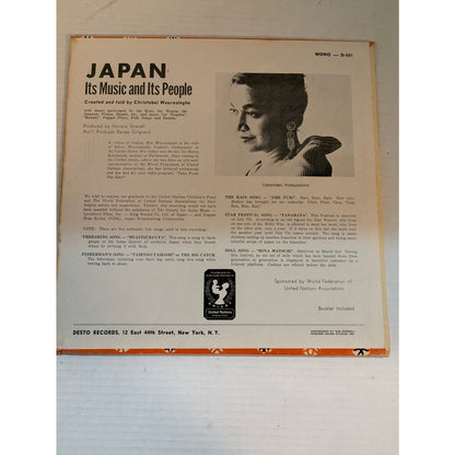 Vintage Japan Its Music Its People Christobel Weerasinghe Desto D-501 Vinyl LP