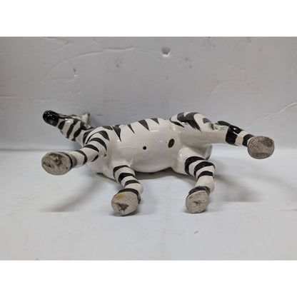 Vintage Ceramic Zebra Figurine Made in Japan Hand Painted 9" collectible NICE