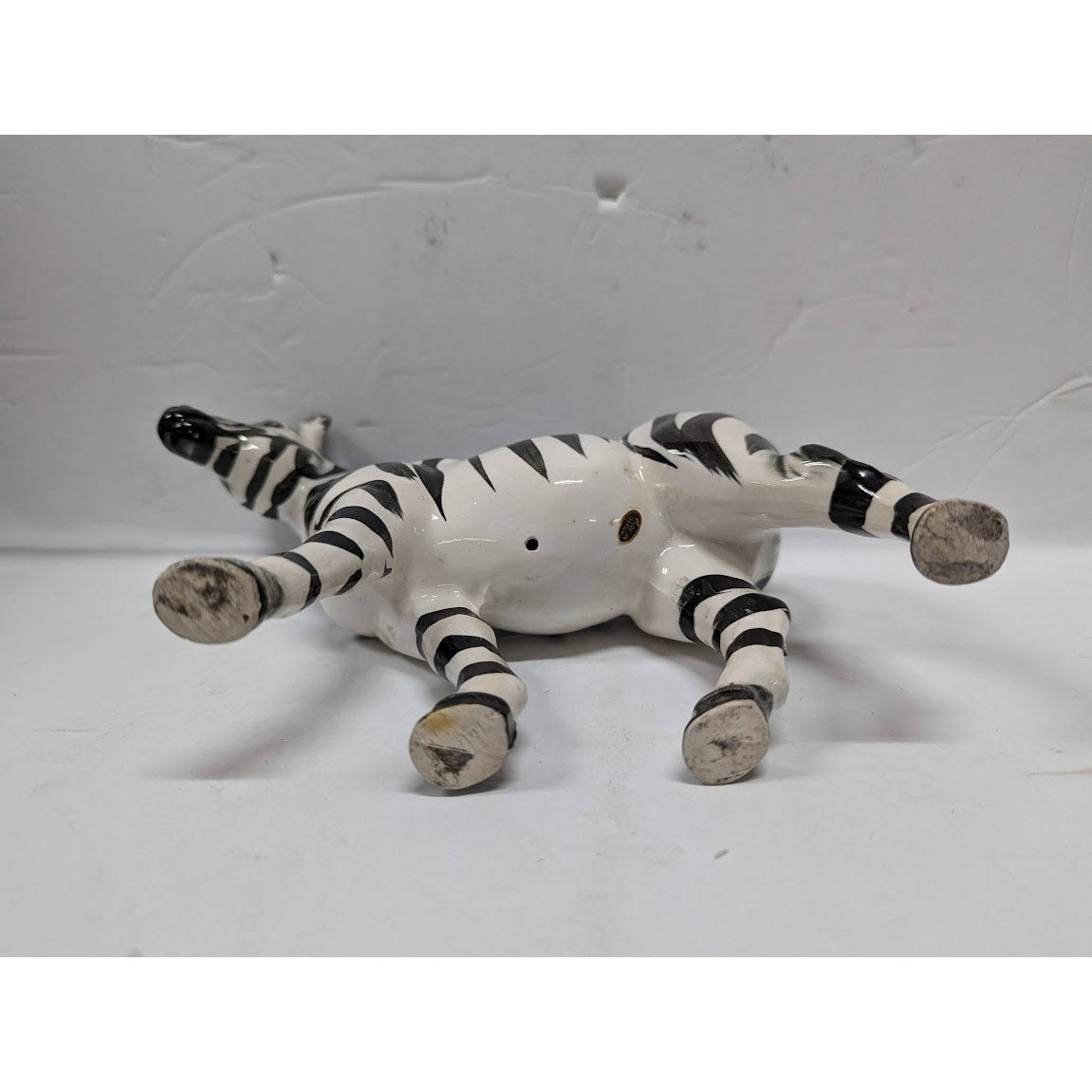 Vintage Ceramic Zebra Figurine Made in Japan Hand Painted 9" collectible NICE