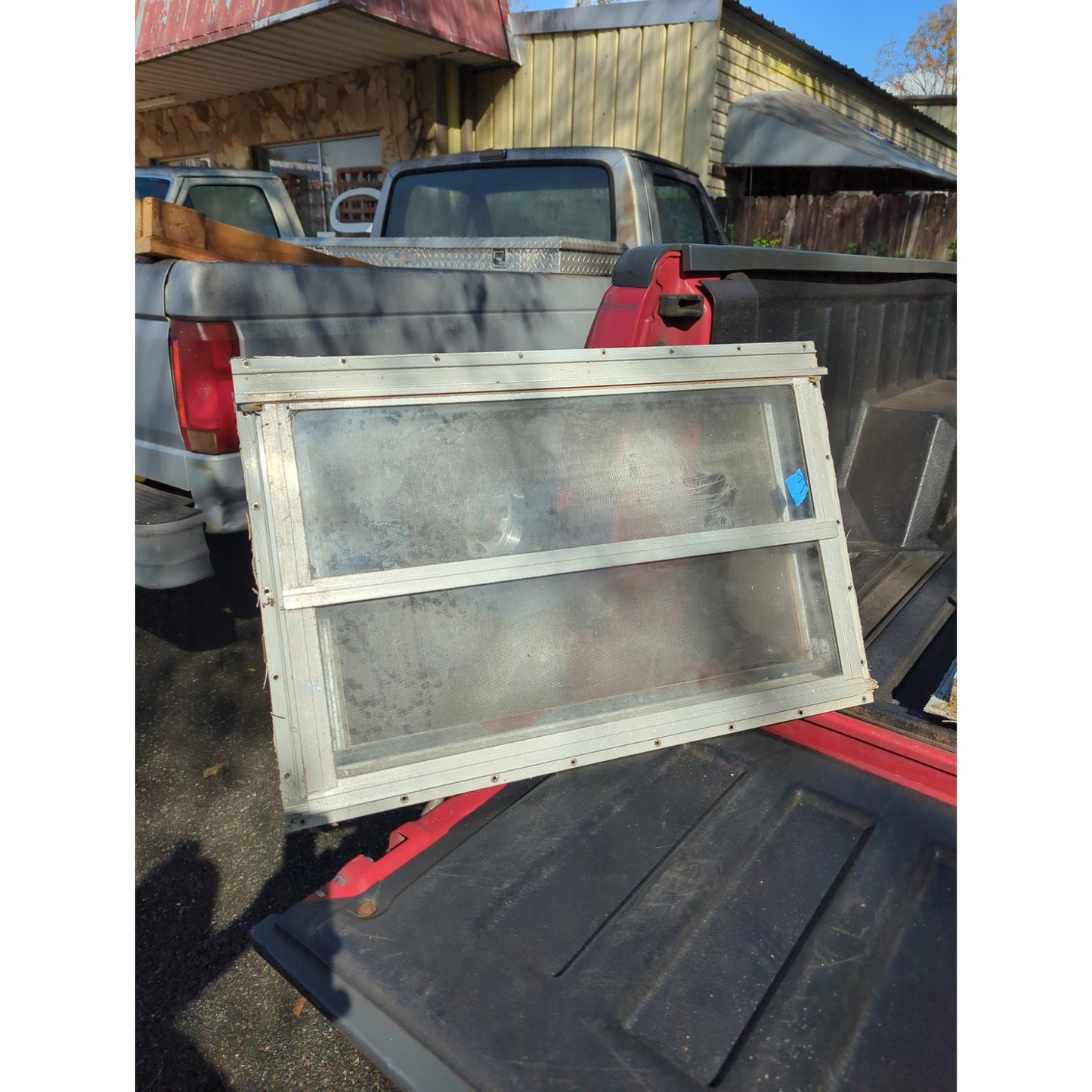 1976 Scotty Serro Camper ORIGINAL Window metal screen aluminum glass SIDE PANEL