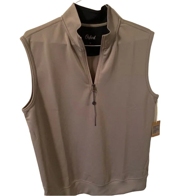 Oxford Quarter Zip Vest Size Medium Alloy Gray Polyester/Spandex Activewear NEW