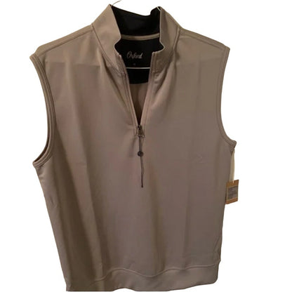 Oxford Quarter Zip Vest Size Medium Alloy Gray Polyester/Spandex Activewear NEW