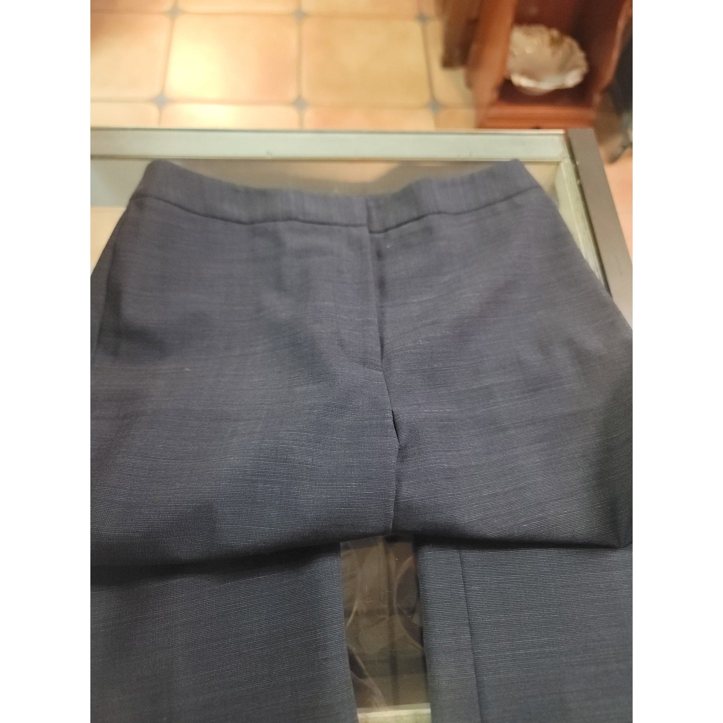 Alex Marie Classic Flat Front No Pockets Gray dress slacks Pants Career 2 Petite