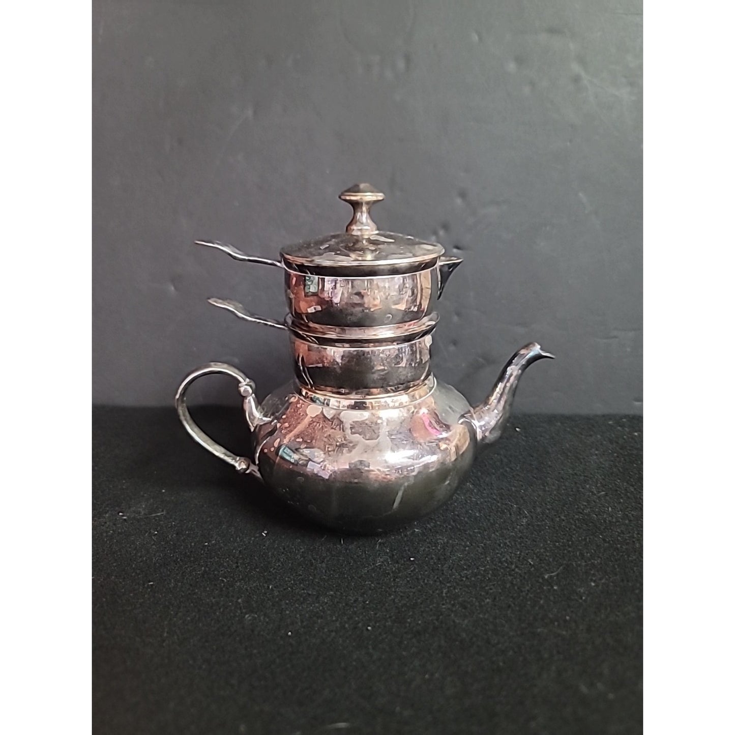 Restoration Hardware Raj Teapot British Empire Stacked SILVERPLATE