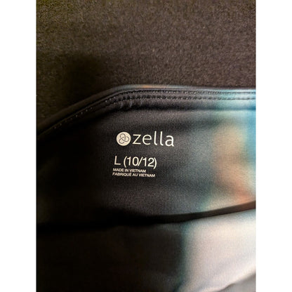 Zella black watercolor shock Girls Large NEW yoga pant leggings ankle high waist