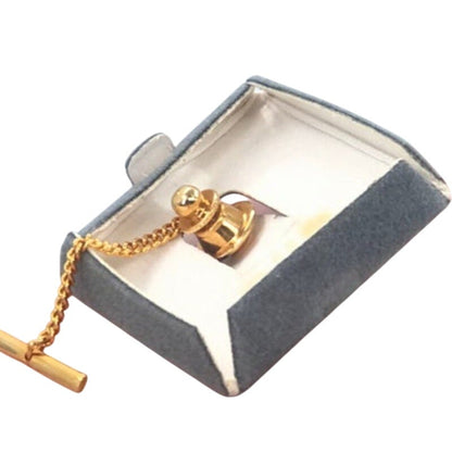 Vintage MCM style Gold Tie tack Abstract Modernist Design Crosshatch Openwork