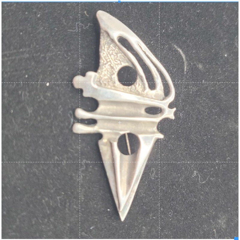 Vintage Europe MidCentury Modern Abstract Silver Brooch MCM Brutalist Studio Pin