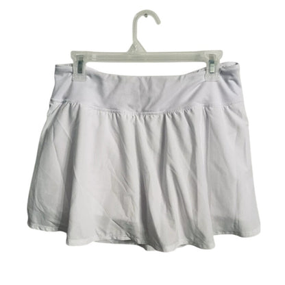 Zella performance skort tennis golf flare back pocket shorts Skirt White Medium