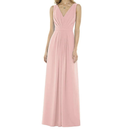 Social Bridesmaid Size 4 Blush Sleevless Maxi Bridal Style 8157 Dress chiffon