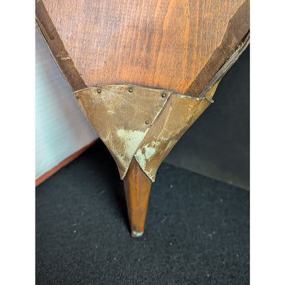 Vintage Hand Carved Wood Fireplace Bellows Bird Motif Brass Studs Large 22"