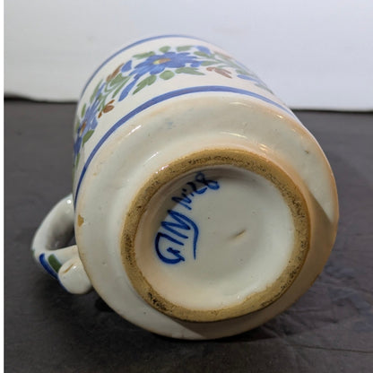 Vintage Studio Art Pottery Hand Painted Floral Mug GM No. 28