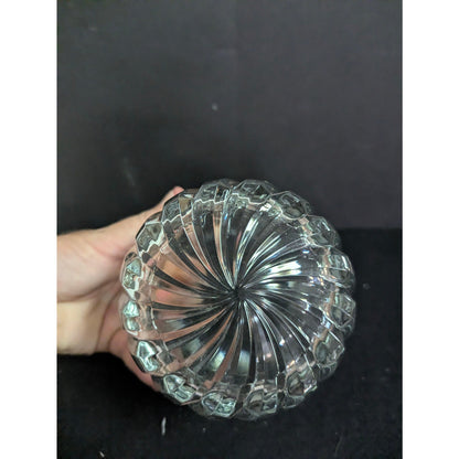 Vintage Petite Glass Ice or Champagne Bucket With Handle Nubs