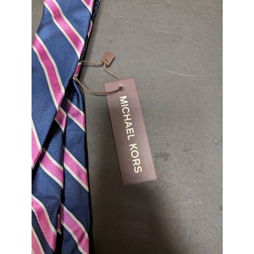 michael kors tie silk blue pink striped Mens NEW Necktie summer modern