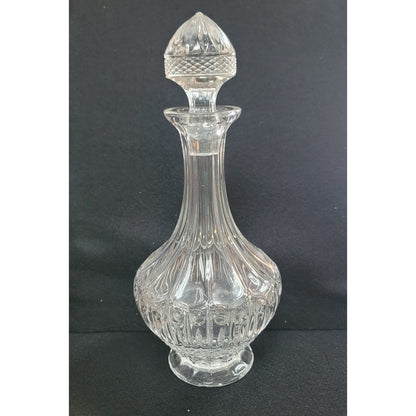 Decanter with domed Stopper EAPG FOOTED brandy Vintage 13” diamond pattern