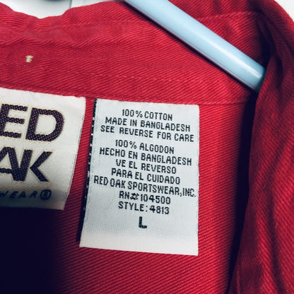 Vintage Red Oak FSU Seminoles Mens Large Red Button Down Shirt Florida State