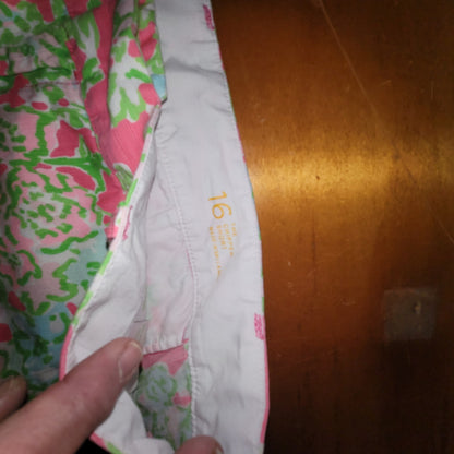 Lilly Pulitzer Chipper Shorts Size 16 Pink Southern Charm Bermuda