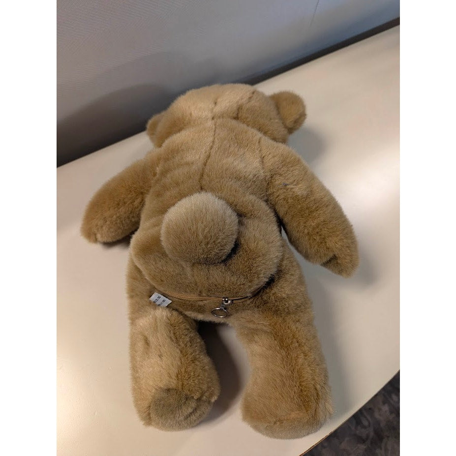 Vintage 1986 SGT. Express Hide A Way Bear Plush Zipper Pouch Tan
