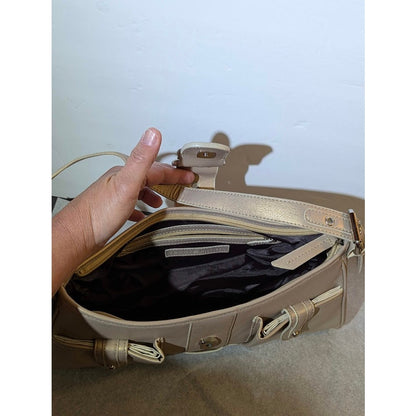 Tommy Hilfiger Metallic Gold Baguette Shoulder Bag Large Buckle Y2K Retro