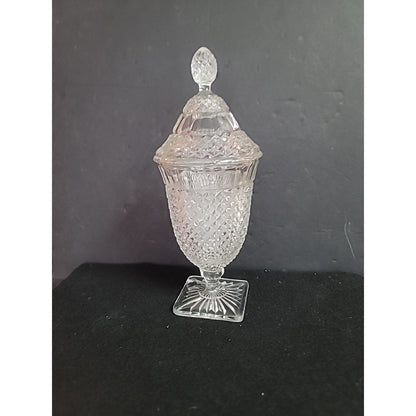 Vintage Anchor Hocking Depression Glass Miss American 11.5 Inch Pedestal Urn