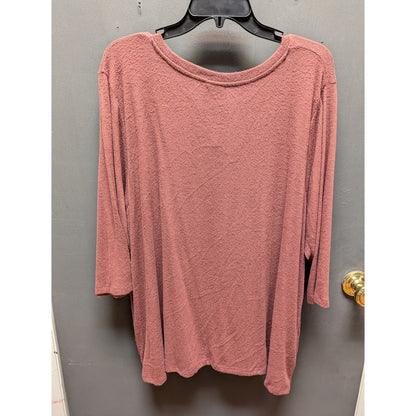 Bobeau Women's Mauve Knit Button Side Pullover Top NWT Size 3X Plus