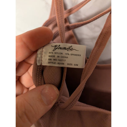 Youmita Shapewear Snap crotch Small/Medium bodysuit Wood Rose Lingerie Ribbed