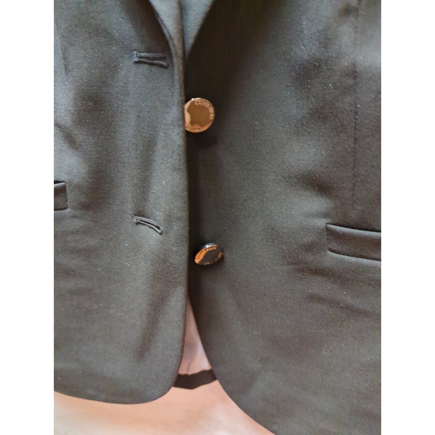 Calvin Klein Black Bolero Style Cropped Blazer Jacket Size Small Career Classic