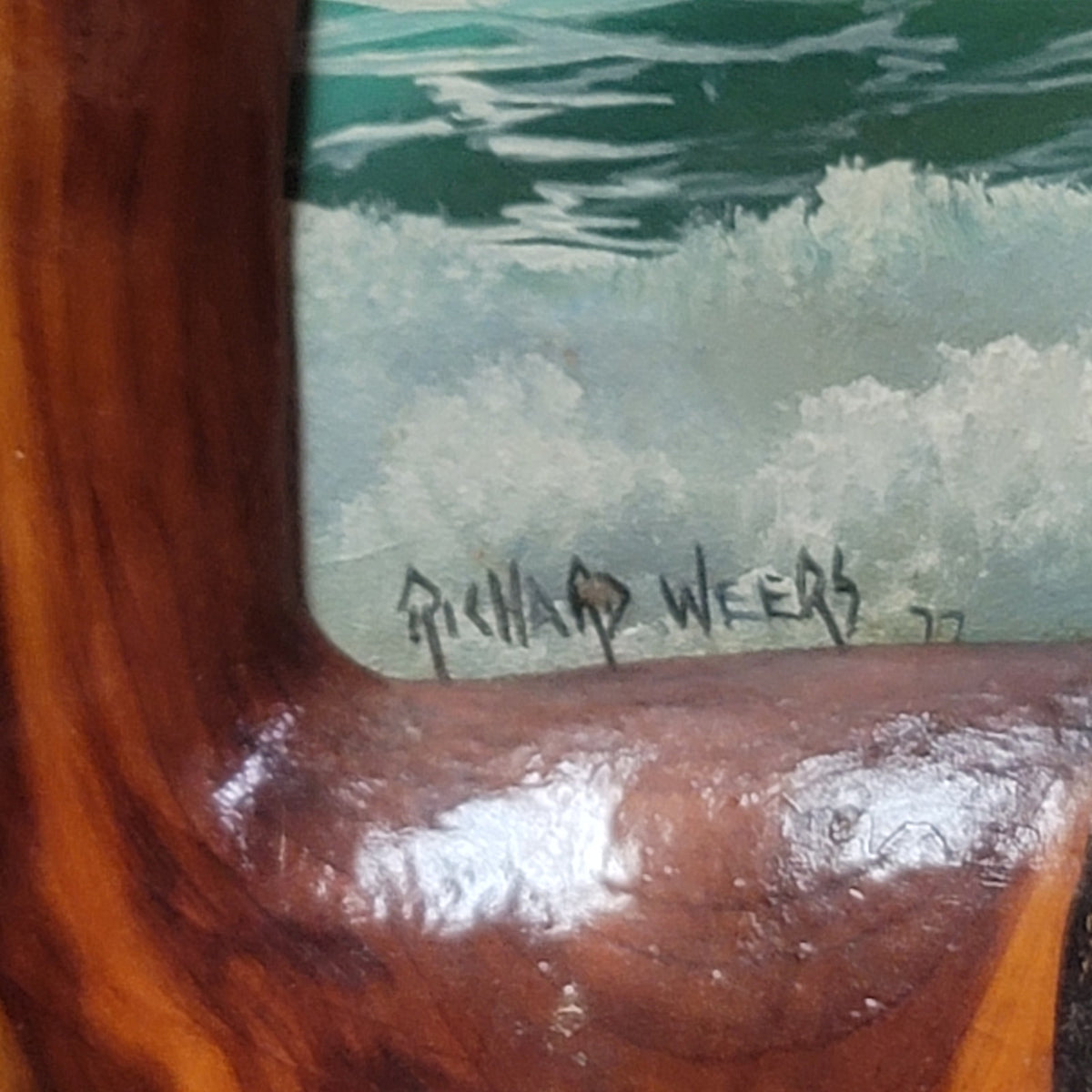 Richard Weers Seagull Beach Coastal Decor Cypress/Cedar Frame Oil Painting