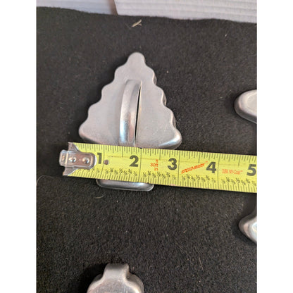 Vintage Metal Aluminum Christmas Cookie Cutters Handle Set of 5 Holiday