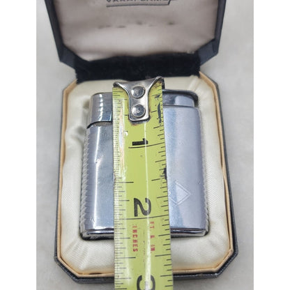 Vintage Ronson Varaflame Butane Lighter Silver Engraved Mid-Century Modern Box