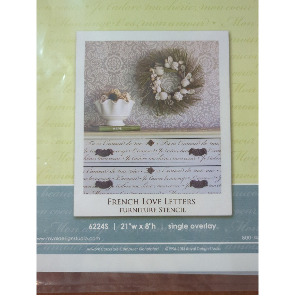 Royal Design Studio "French Love Letters" Furniture Stencil