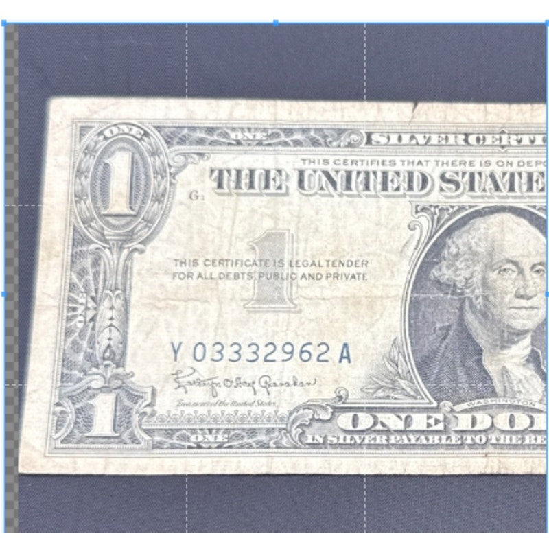 Paper Currency Note Paper Money $1 Series 1957 B silver certificate blue seal
