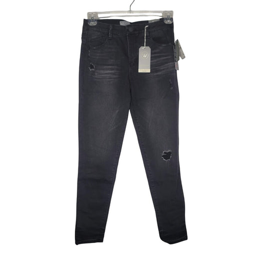 Wit Wisdom Modern Abs Size 4 High Rise Black 28" Distressed Skinny Lycra Jeans
