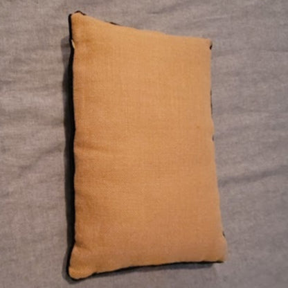Vintage Folk Art Burlap Owl Pillow Embroidered Boho Rustic Accent Cushion