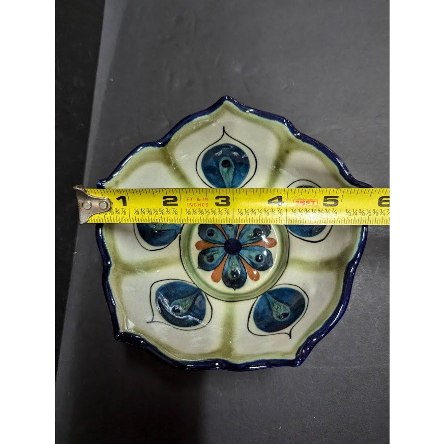 Lotus Palopo Salsa serving Bowl hand painted Guate Mayanke