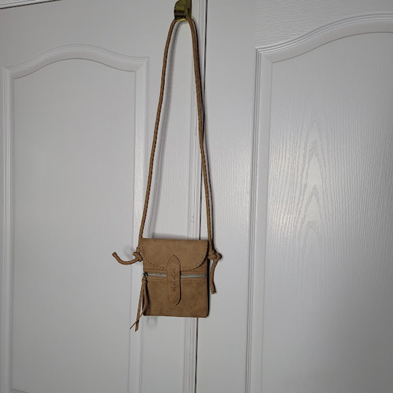 Vintage Women's Woven tan Envelope Crossbody Bag Tan Brown Size One