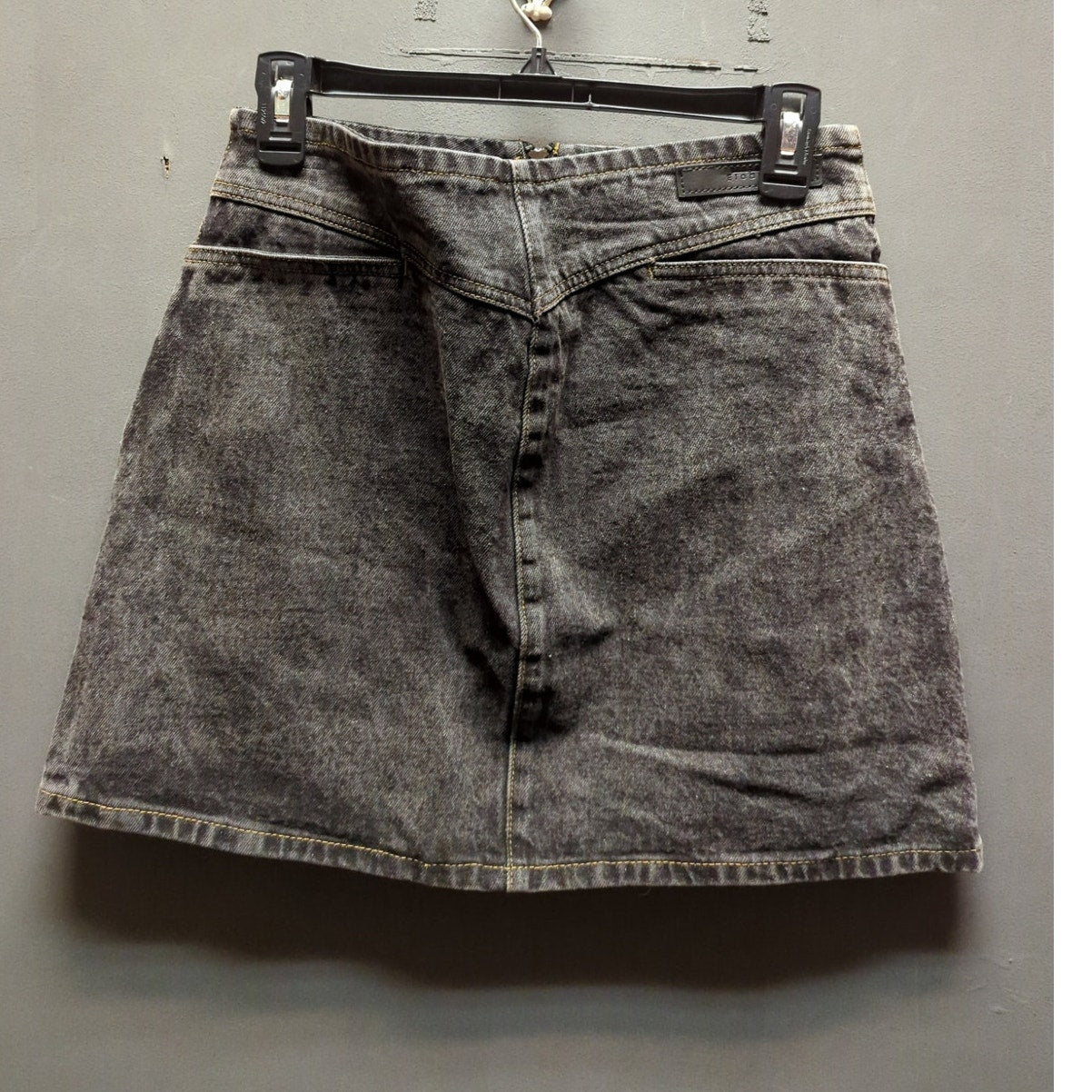 Elodie Acid Wash Denim Skirt Medium Black Grey Distressed NWT Grunge Aesthetic