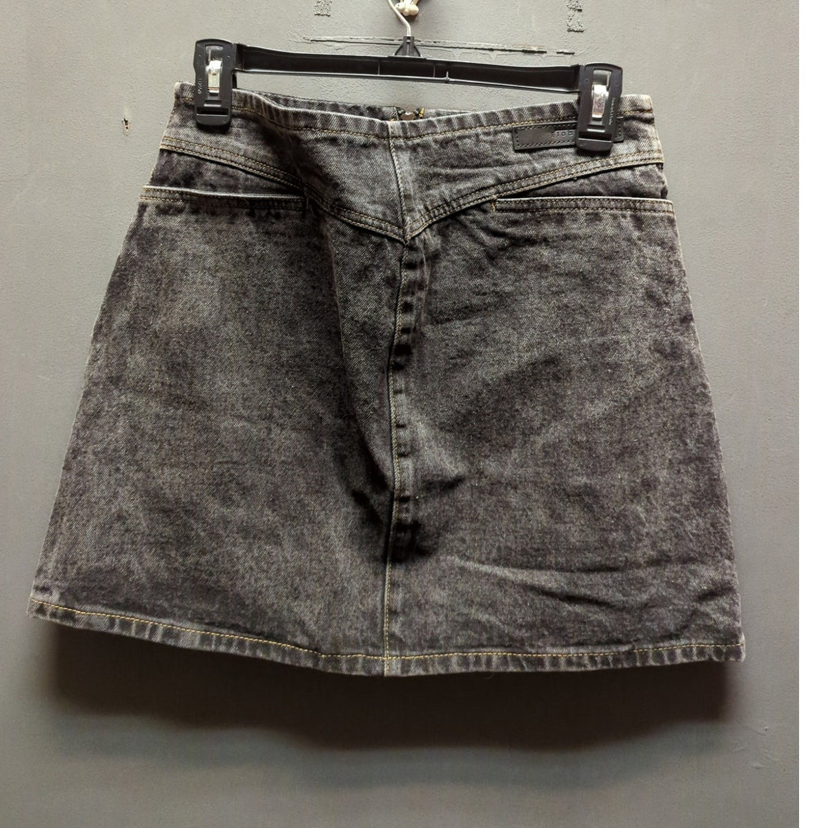 Elodie Acid Wash Denim Skirt Medium Black Grey Distressed NWT Grunge Aesthetic