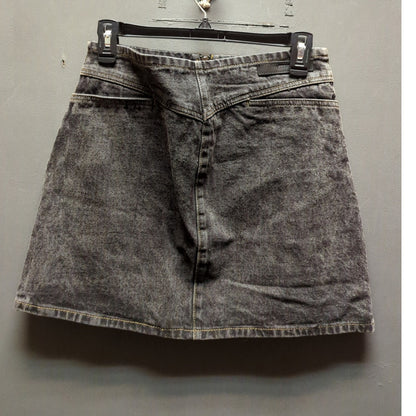 Elodie Acid Wash Denim Skirt Medium Black Grey Distressed NWT Grunge Aesthetic