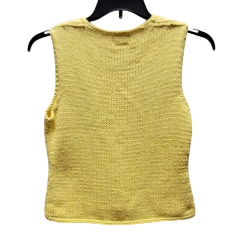 Rico Hand Knits Size Small Yellow Vest Sleeveless sweater pullover