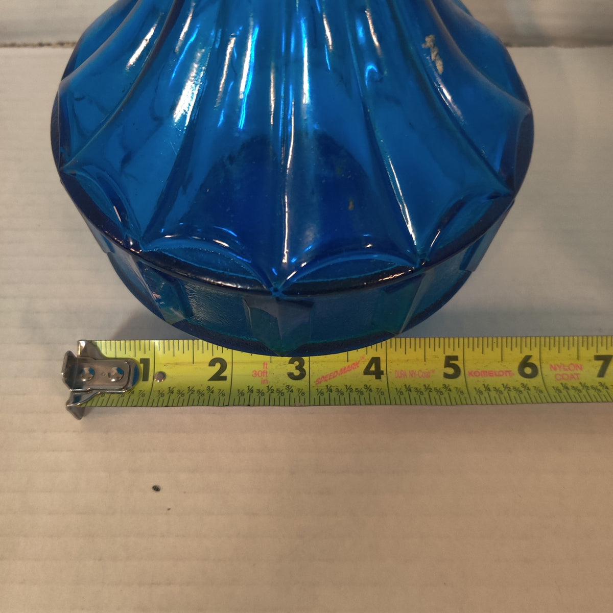 Vintage Empoli Cobalt Blue Glass Decanter with Stopper, Made in Italy Optic