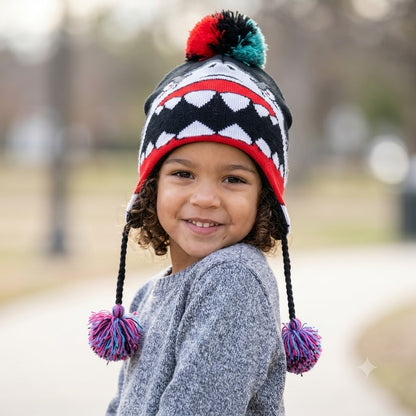 Under Armour Kids Shark Knit Winter Beanie Hat Fleece Lined Earflaps Pom