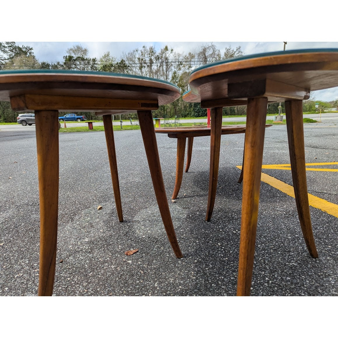Buchschmid & Gretaux Inlay Inlaid Marquetry 3 pc. Coffee table and 2 End Tables