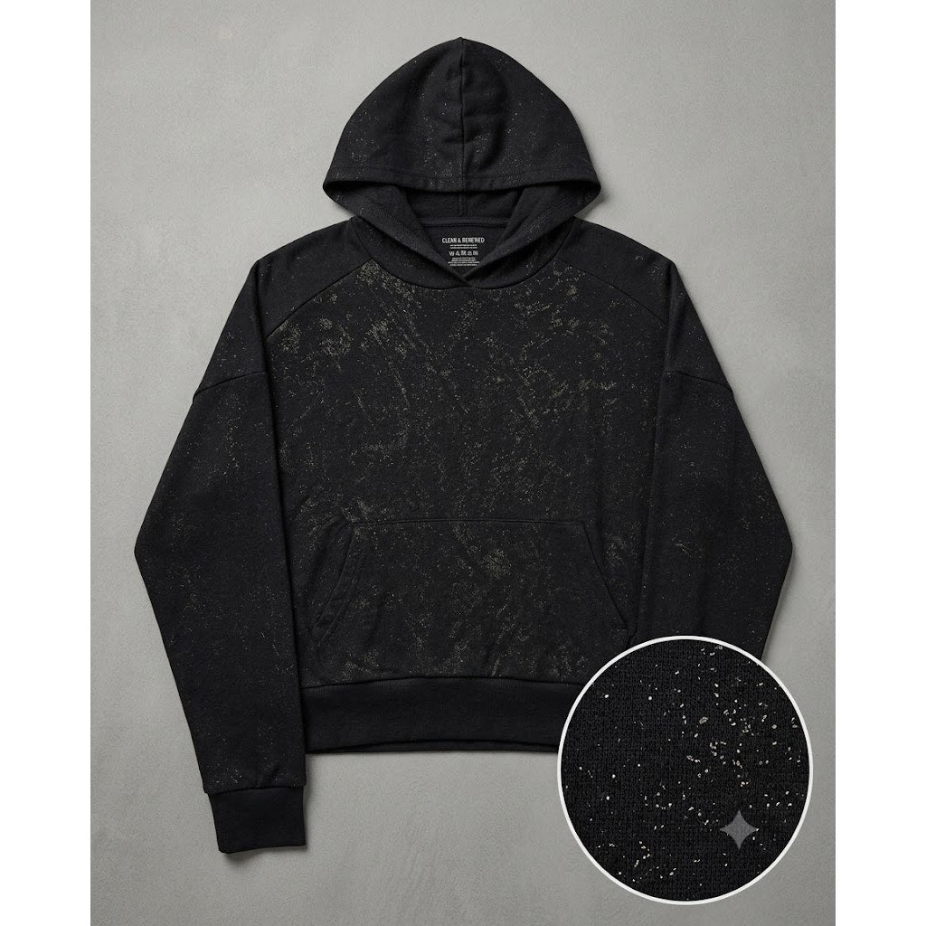 Socialite Women's Black Lightweight Foil Knit Hoodie NWT Size Medium Activewear