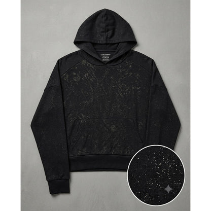 Socialite Women's Black Lightweight Foil Knit Hoodie NWT Size Medium Activewear