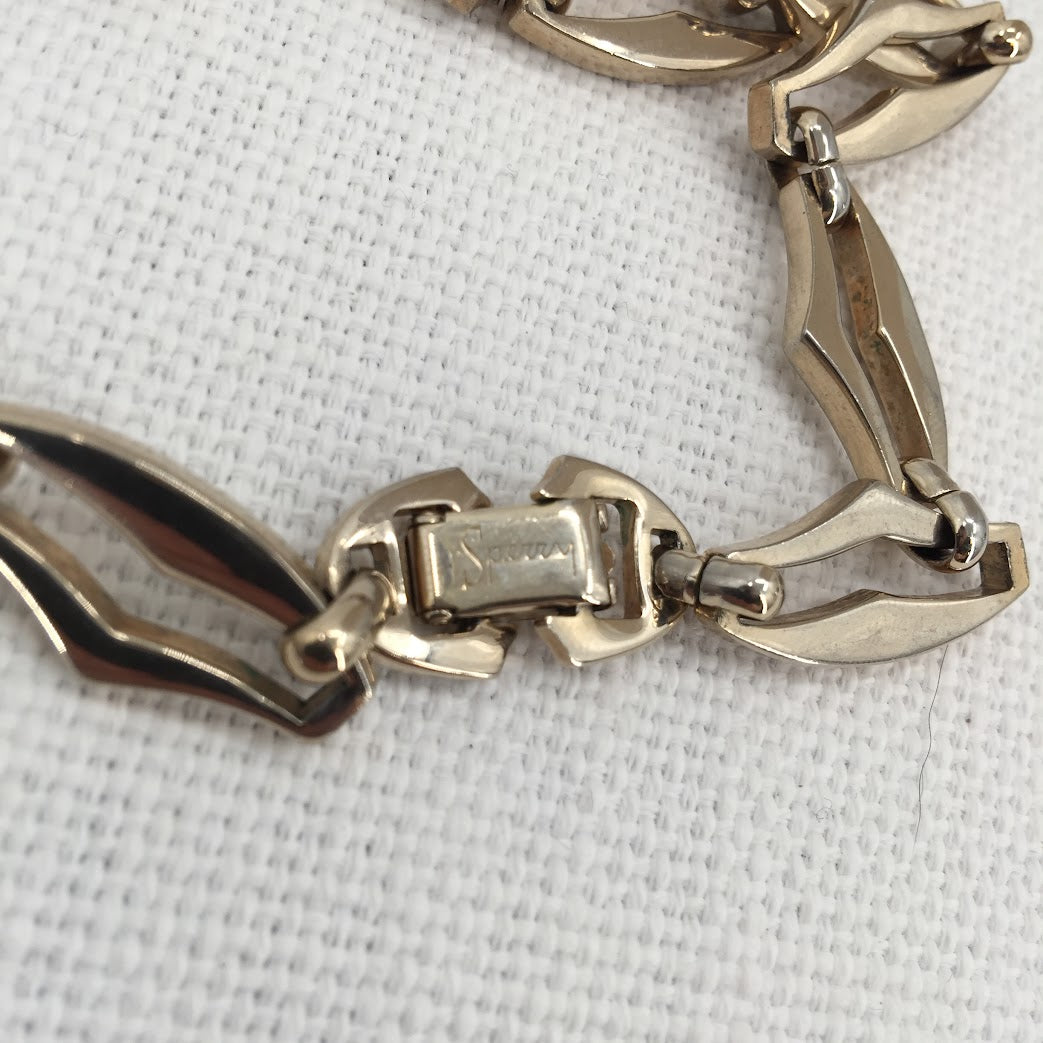 Vintage 1960s signed SPERRY scalloped silver tone choker necklace 10" Long