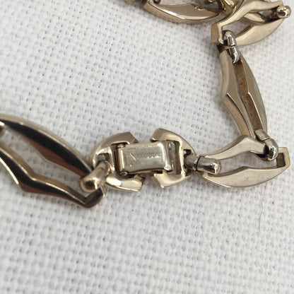 Vintage 1960s signed SPERRY scalloped silver tone choker necklace 10" Long