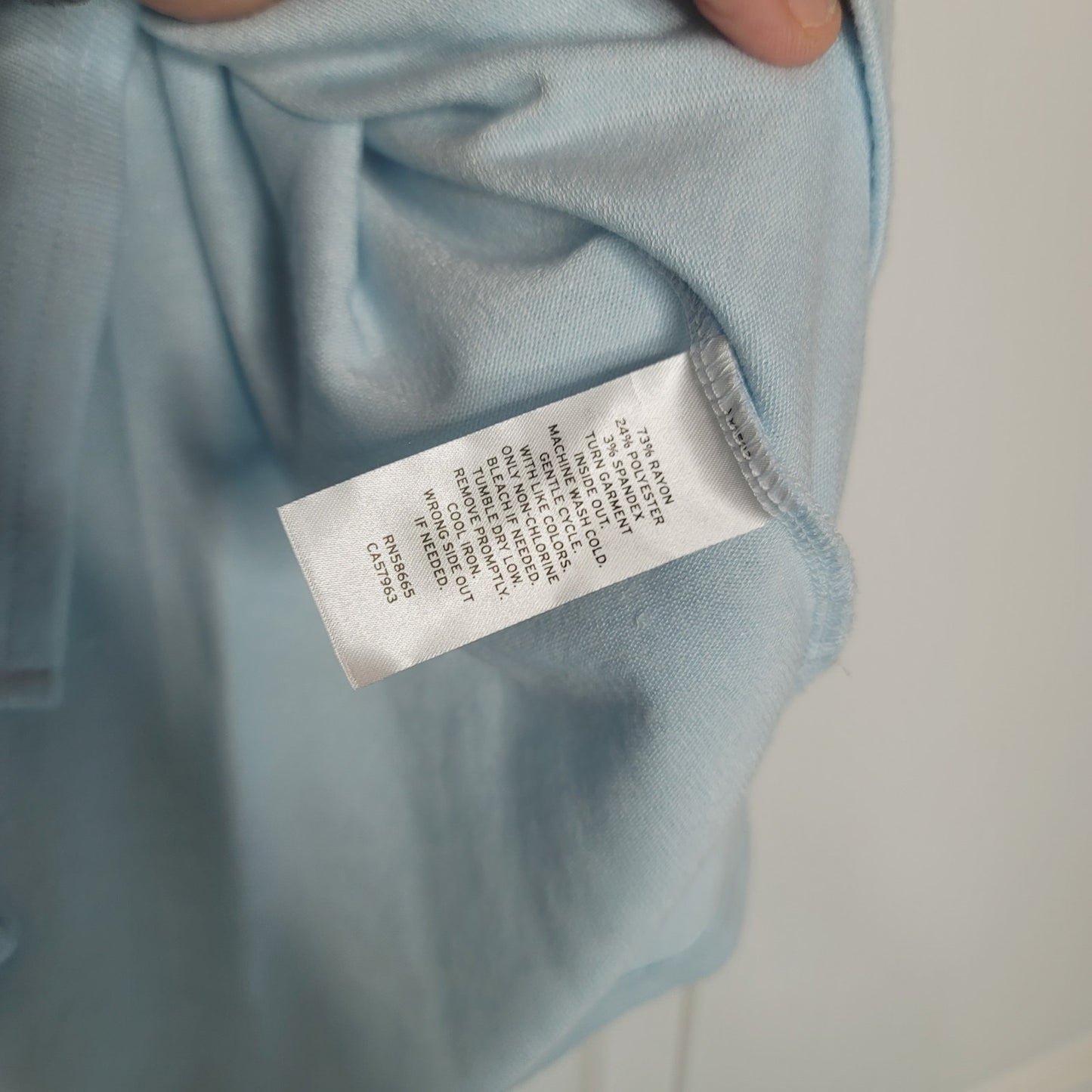 BP. new baby blue casual Blouse top short sleeve side slit textured Size Large