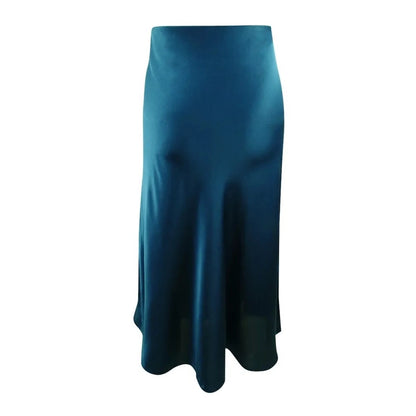1.State Polished Nomad Side Zip Two Side Slits Midi Skirt Size 8 in Blue NWT