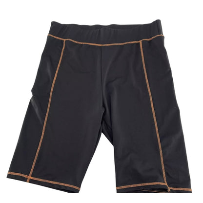 BP small Contrast Stitch Bike Shorts Black Neon Orange NWT Travel Gym Workout